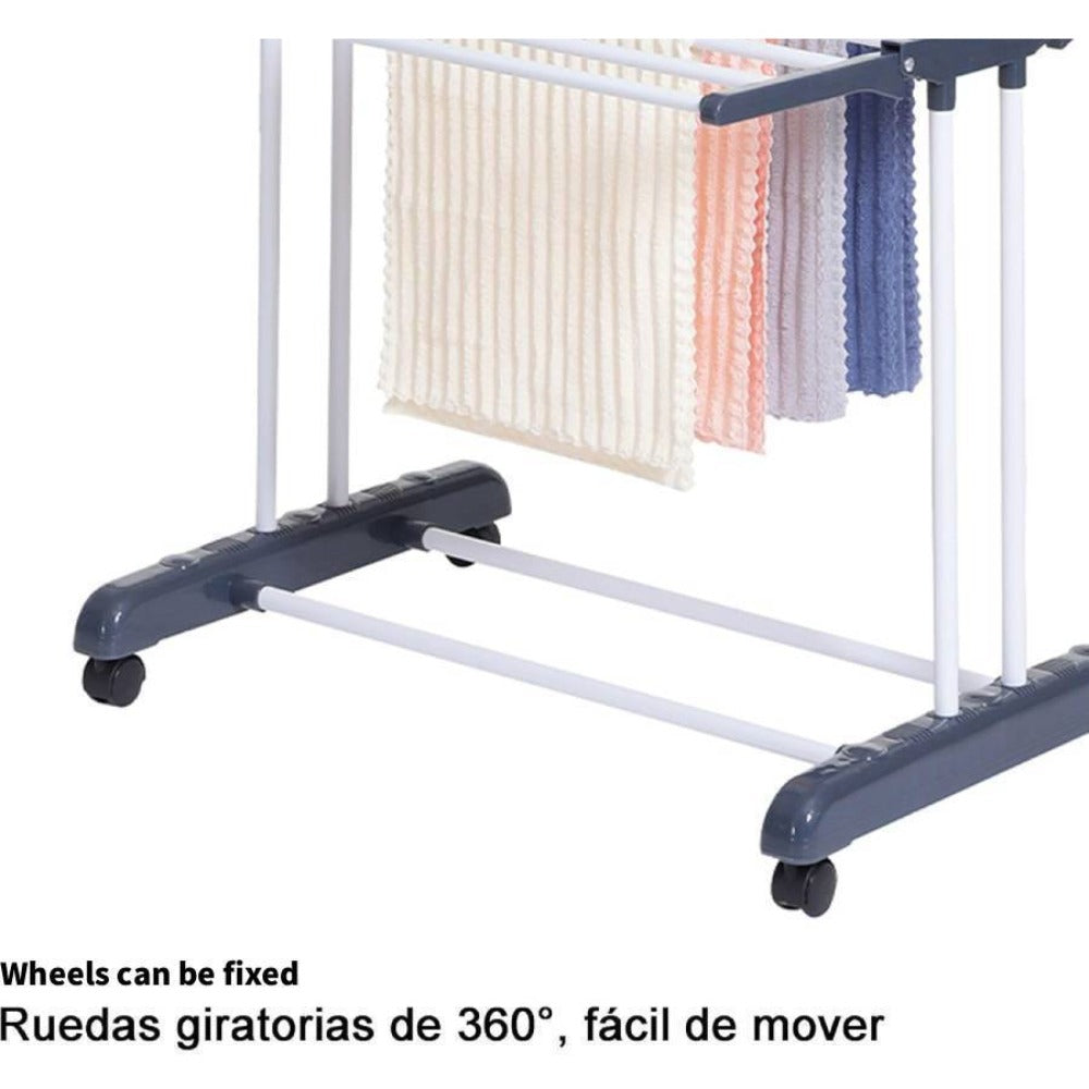 Tendedero de ropa, tendedero de ropa plegable vertical de 4 niveles con ruedas,se puede utilizar en interiores y exteriores.