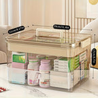 Organizador Médico de 3 Niveles - Caja de Almacenamiento de Medicina Familiar de Gran Capacidad con Cierre Seguro a Presión, Diseño Portátil Resistente para Hogar/Viajes/Oficina, Regalo Esencial Ideal para la Salud y la Seguridad