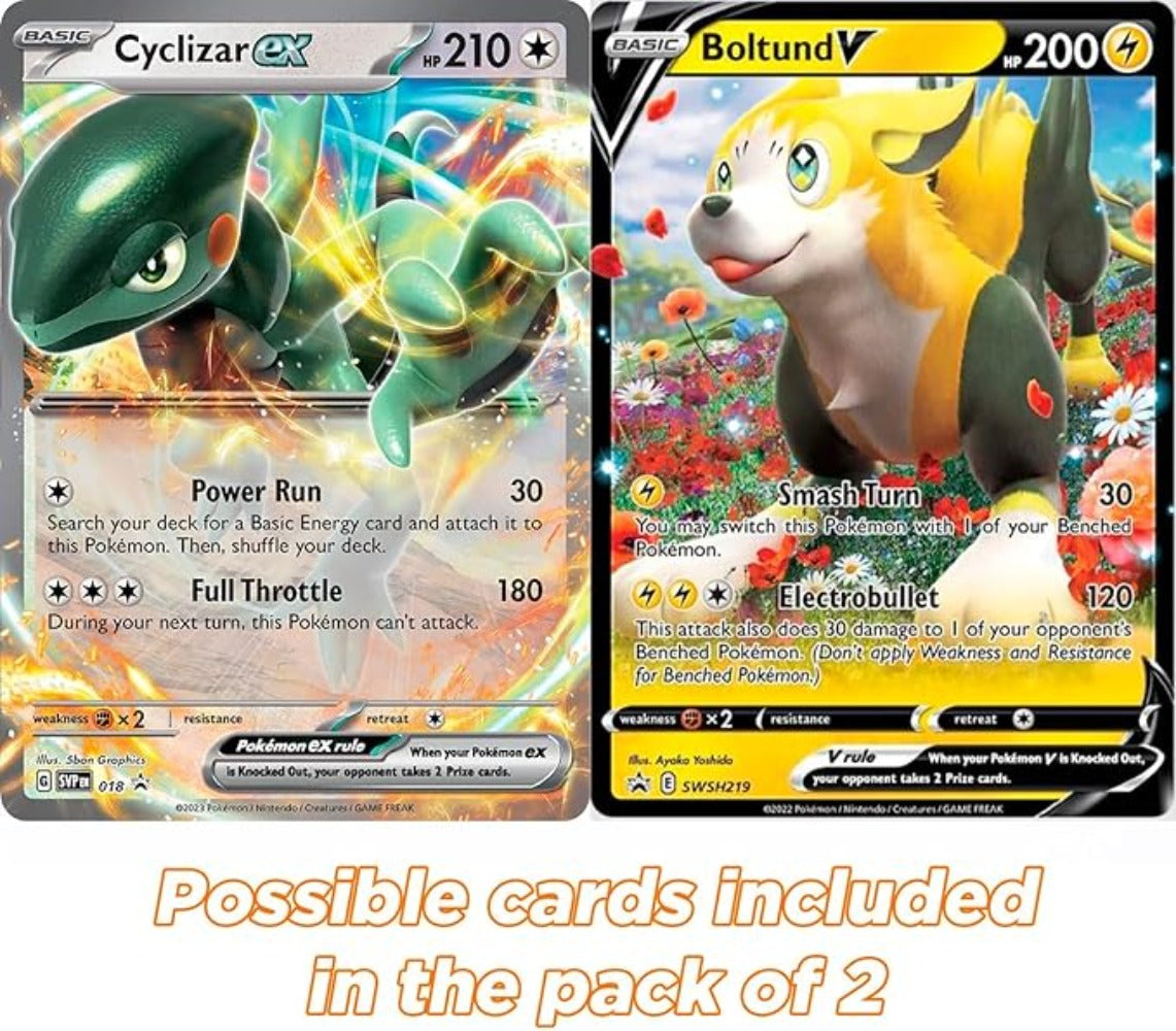 Paquete de 2 Cartas Jumbo Oficiales de Pokémon en Formato Xxl (Inglés) – Rareza Aleatoria (V/Vmax/Gx/Holo)