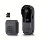 Cámara de Timbre WiFi Inalámbrica con Audio Bidireccional - Resolución HD, Timbre Visual WiFi con Cámara, Timbre Inteligente Inalámbrico Visual - Cámara de Timbre WiFi para Puerta, Visión Nocturna, Cambiador de Voz, Grabación de Fotos y Vídeos, Batería de