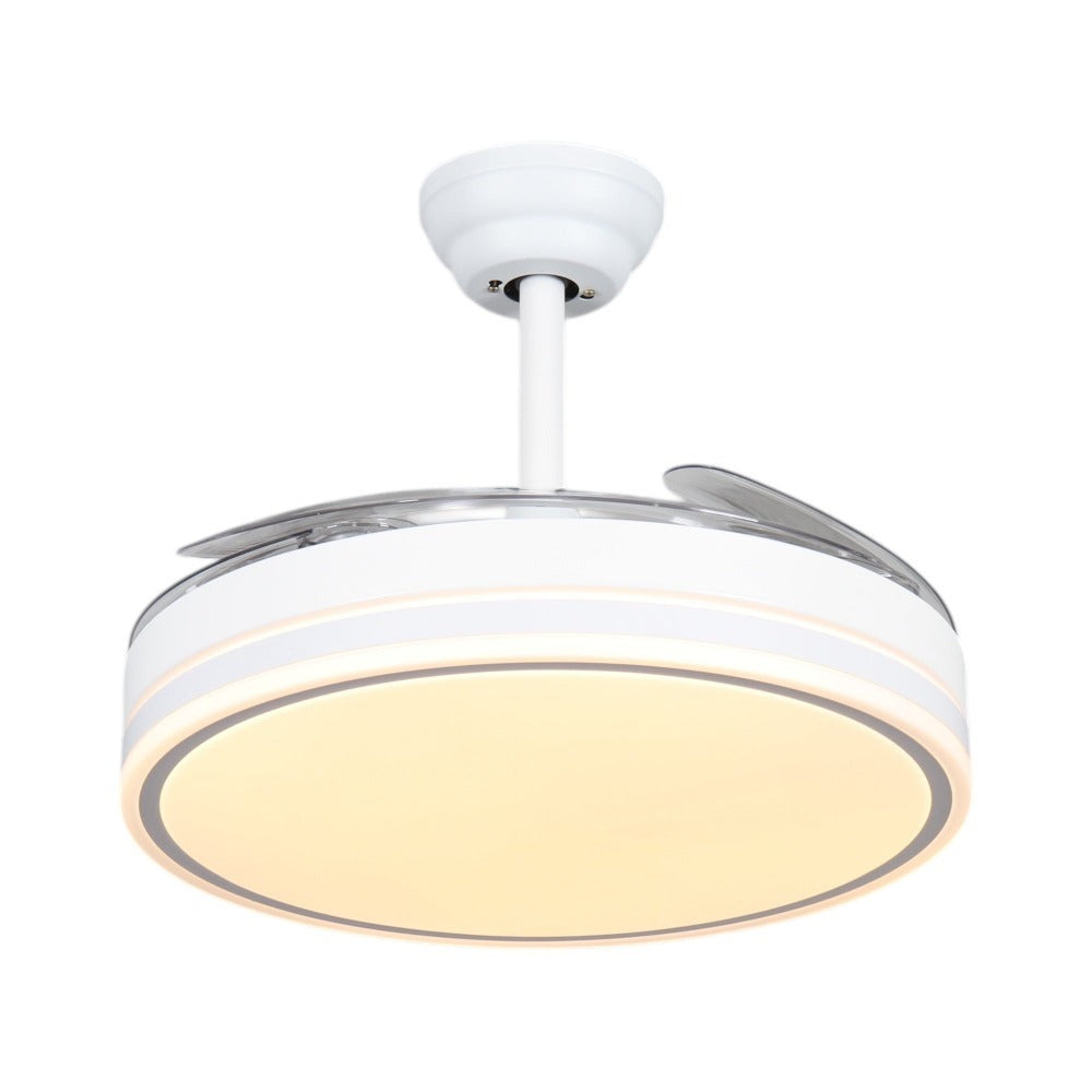 Ventilador de techo con Blanco en 3 Temperaturas de con Mando a Distancia -Motor DC Eficiente y Silencioso, 3 tonalidades, aspas desplegables retráctiles, 6 velocidades, control remoto, memoria, temporizador, silencioso y bajo consumo.