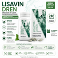LisavinDren – Suplemento Dietético con Orthosiphon, Bromelina, Hinojo, Gymnema, Diente de León, Vitaminas y Minerales – 240 Tabletas
