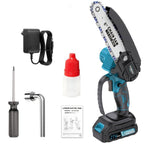 Motosierra Mini Inalámbrica de 6 pulgadas, Motosierra Eléctrica de Mano, Construcción Duradera, Motosierra Compacta, Sierra de Podado Portátil. Adecuada para Recortar Madera y Ramas, Mantenimiento de Jardines y Cuidado del Patio. Motosierra de Iones de Li