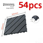 Baldosas de plástico entrelazadas para terraza, paquete de 54 baldosas impermeables para pisos de patio para uso en exteriores e interiores - Ideal para porche, piscina, balcón, patio trasero - Fácil instalación y material PP resistente