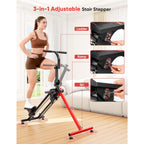 Esta versátil máquina de escalón ofrece funciones de esquí y escalada, es plegable para uso doméstico e incluye pedales anchos antideslizantes y manillares para mejorar la quema de grasa. Viene 90% preensamblada para una fácil configuración y se puede gua