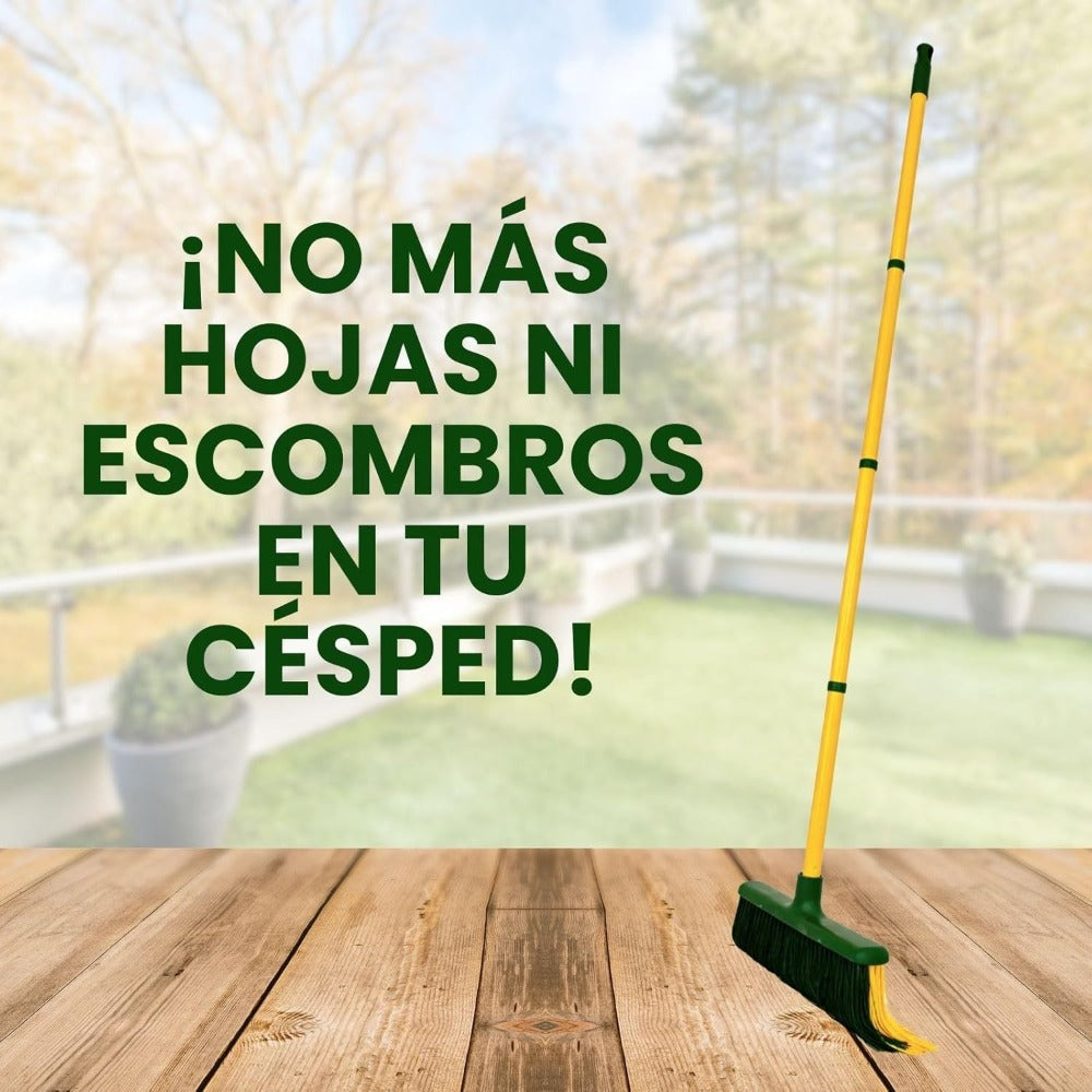 PLANTAWA Cepillo para Césped Artificial con Mango Extensible Desmontable 0,80–1,40 m | Limpieza, Peinado y Mantenimiento de Césped Sintético, Alfombrillas y Jardín