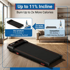 Caminadora UMAY 5 en 1 con inclinación del 11%, placas vibratorias, capacidad de 136.08 kg, máquina de caminar compacta para debajo del escritorio con motor silencioso de 3.0 HP para el hogar y la oficina