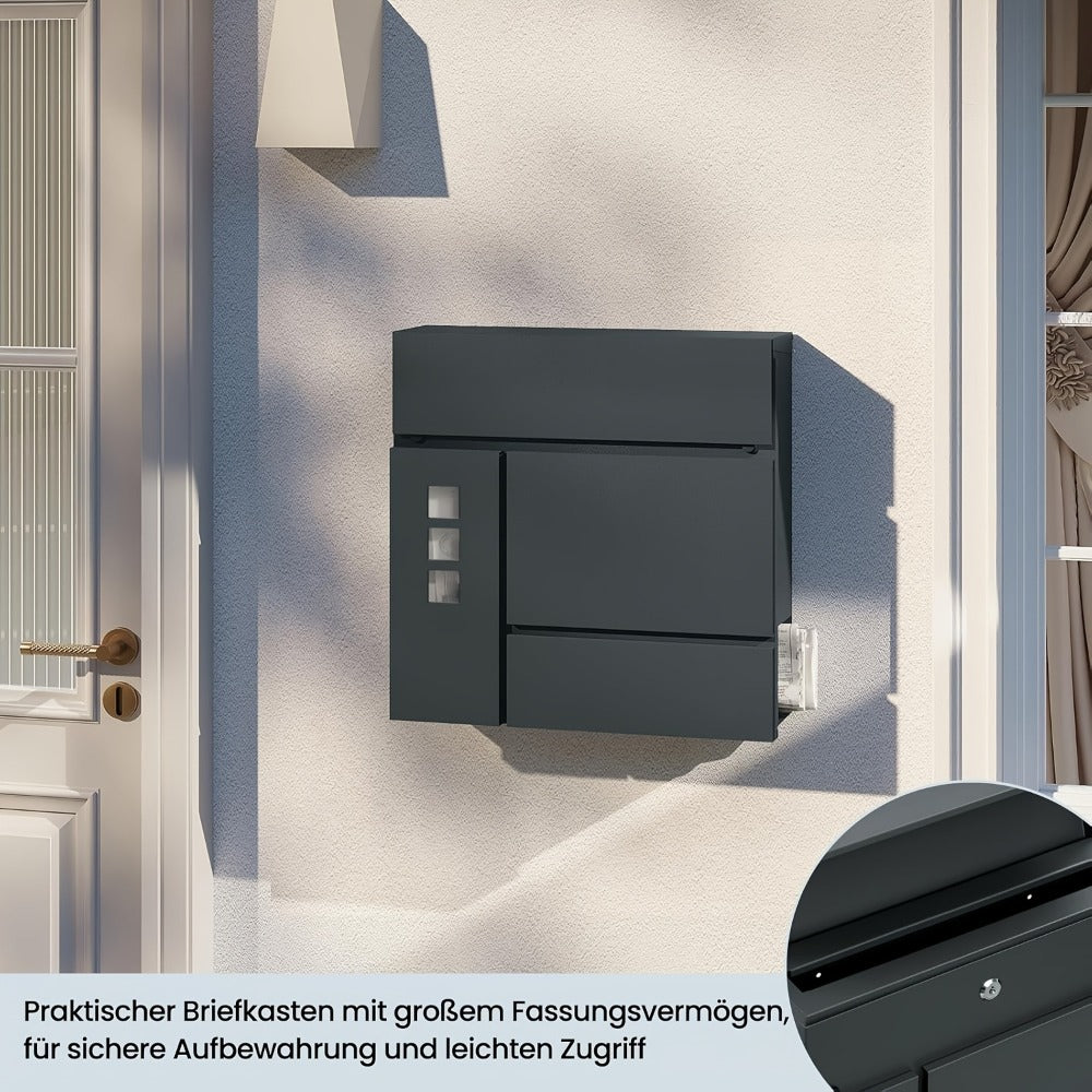 Buzón con cerradura y compartimento 1pc 10.5 cm | Entrada, correo y exterior