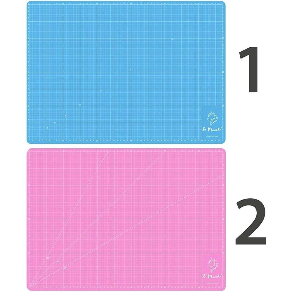 Tapete de corte autorreparable de 5 capas y doble cara de 3 mm La Manuli | tapete de trabajo de vinilo con superficie texturizada | marcas de centímetros precisas y ángulos de 30°/45°/60° | flexible, antideslizante y duradero | para papel, telas, modelado