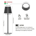 Lámpara de mesa para iluminación de dormitorio y escritorio | 2 L y 4000Mah y Recargable