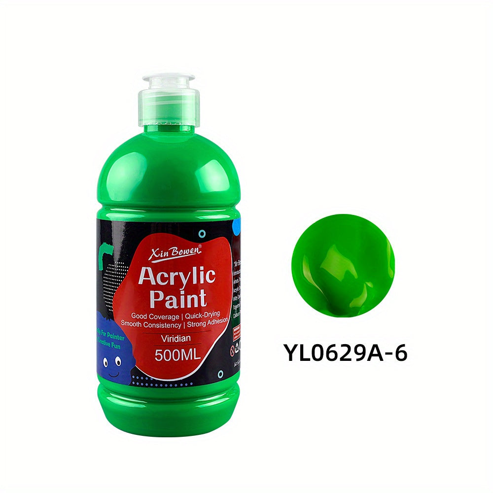 Pintura acrílica prémium de 14 colores en botellas de 500 ml, consistencia espesa y cobertura opaca para trabajo de estudio, bocetos al aire libre, pintura sobre lienzo, murales de pared y manualidades (artistas, estudiantes, aficionados)
