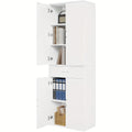 1pc Archivador Vertical, Gabinete con Puertas de Cajones, Gabinete de Almacenamiento Multifuncional, Gabinete de Oficina, Armario, Gabinete Alto, Blanco