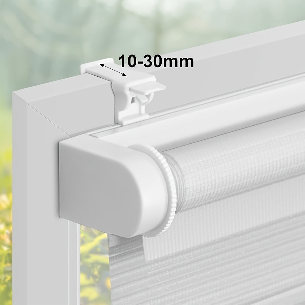 1 unidad, Cortinas Dobles, Cortinas Enrollables Dobles para Protección Solar, Sin Perforación con Sujetadores de Fijación, Translúcidas, Opacas, Ajuste de Luz, Decoración del Hogar, Cortinas para Dormitorio Cocina Baño Sala de Estar, Fáciles de Limpiar, F