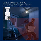2pcs/4pcs Cámaras de Seguridad con Bombilla Controladas por la App Ease Life - Wifi Inalámbrico Interior Exterior (5Ghz), Vista de 360°, Casquillo E27, FHD 1080P, Visión Nocturna a Todo Color, Detección de Movimiento para la Seguridad del Hogar