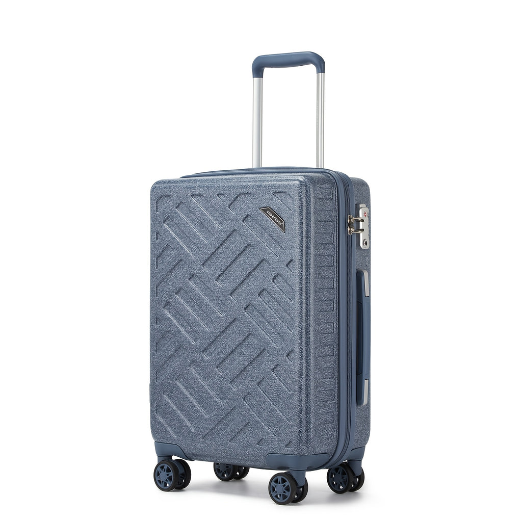 Maleta Rígida con Diseño Geométrico Elegante, Disponible en Tamaños de 20, 24 y 28 Pulgadas, Hecha de ABS+PC, con Cerradura TSA para Viajes Fáciles, Perfecta para la Vuelta al Cole o Regalos Navideños