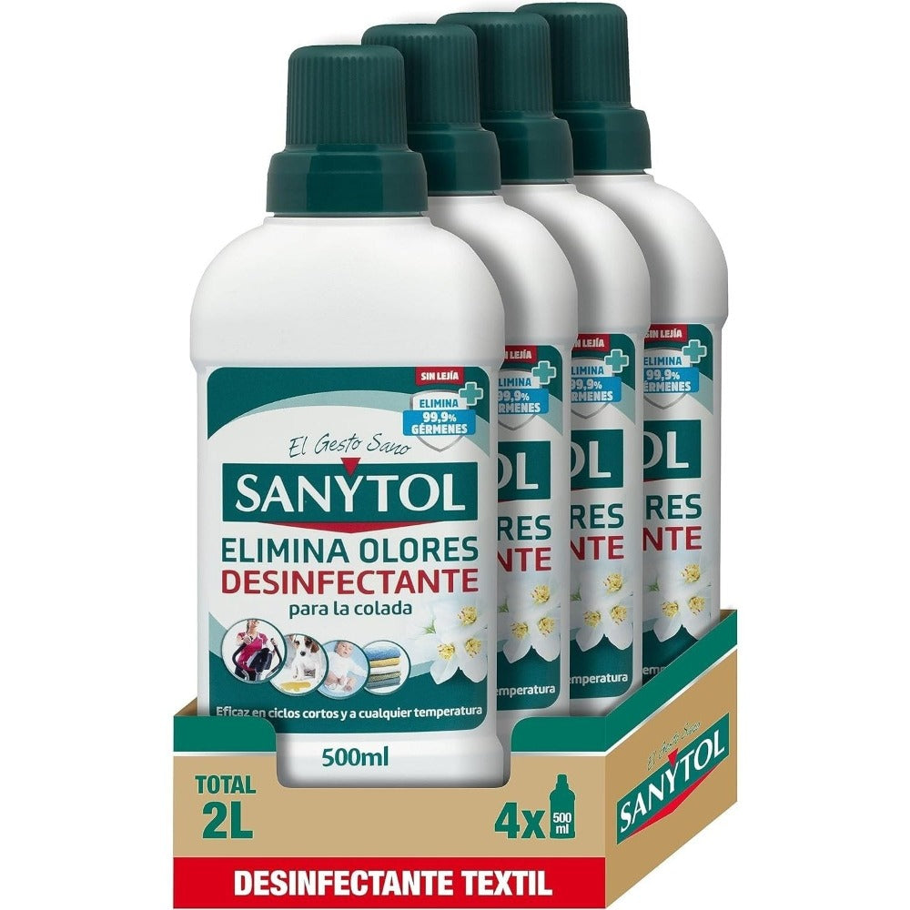 Sanytol Textil – Pack 4x500ml (2L) Elimina Malos Olores sin Lejía