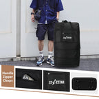 1 bolsa de viaje plegable de gran capacidad - Ligera, portátil, tela Oxford - Ideal para camping, senderismo, viajes familiares, eventos deportivos, escapadas de fin de semana, compras, mudanzas, con ruedas (negro)