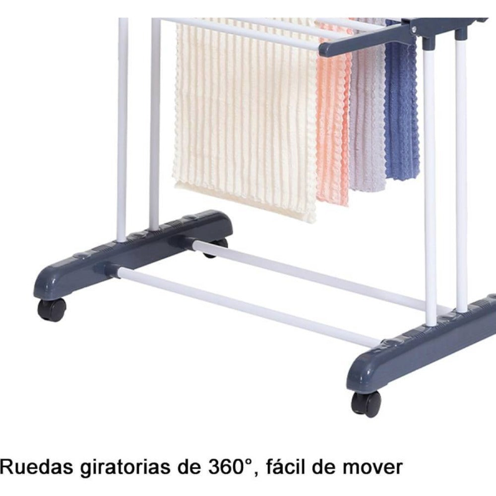 Tendedero de ropa, tendedero de ropa plegable vertical de 4 niveles con ruedas,se puede utilizar en interiores y exteriores.