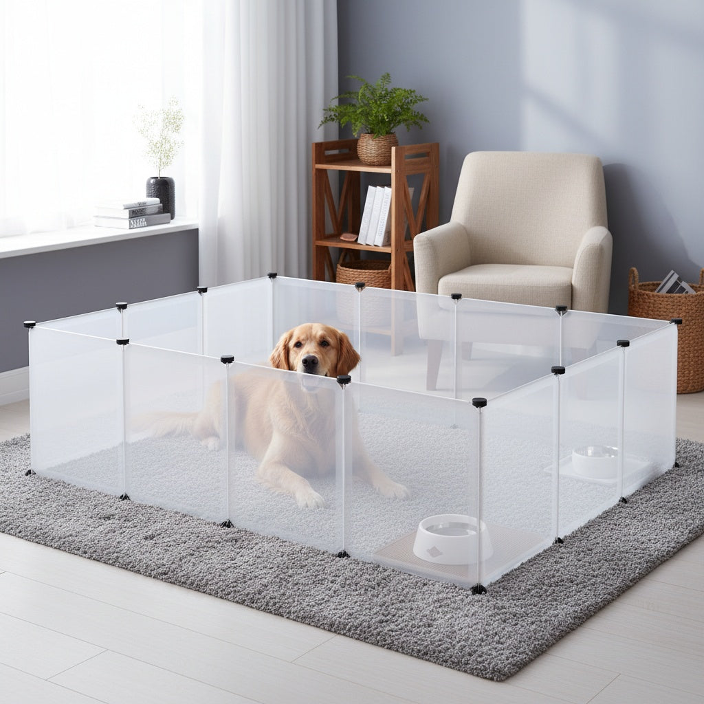 Recinto para mascotas | 145x75x48cm Recinto para conejos de corral para animales pequeños hecho de plástico Jaula expandible para conejos