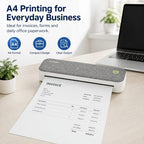 Peripage A40, Mini Impresora, Impresora Térmica Portátil, Soporta 20.98cm X 29.69cm Carta US, Impresora Móvil Inalámbrica Sin Tinta para Viajes, Compatible con Android e iOS, Imprime Docs, Papel de Tatuaje