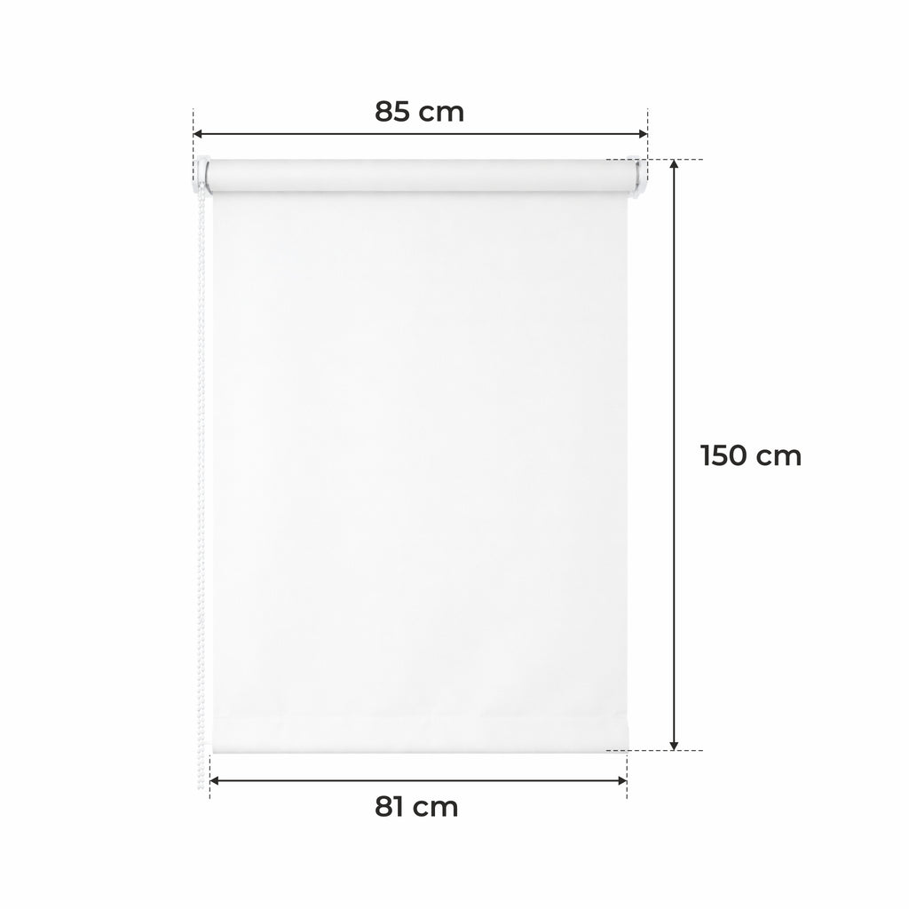 Persiana Enrollable para Ventana • BLANCA • 32 Tamaños • BOJANEK MINI ROLLER BLIND • Soportes Ajustables • Instalación sin Taladro en la Ventana • Persiana Enrollable con Mecanismo de Cadena • Cubierta de Ventana Protectora contra el Sol • Ideal para Saló