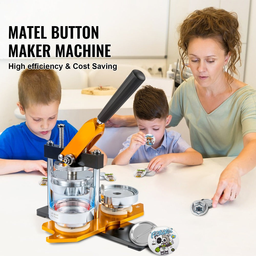 Máquina para hacer botones VEVOR, kit de prensa para hacer insignias de 75 mm (3 pulgadas), máquina para hacer pines de regalo para niños, suministros para hacer botones con 500 piezas de botones y cortador de círculos & libro mágico