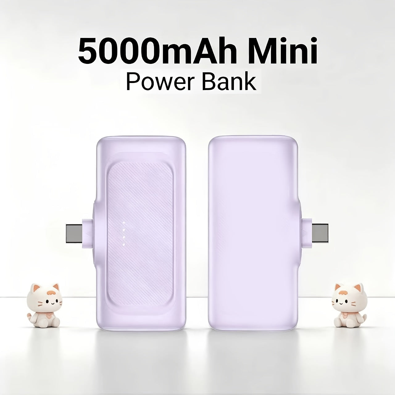 Batería Externa Portátil de Carga Rápida de 22.5W, Mini Cargador Portátil de 5000Mah, Batería Externa USB-C, USB Tipo-C, Fuente de Alimentación de Modo Dual, Batería Recargable de Polímero de Litio, Adecuada para Iphone 16/15 Series y Dispositivos Android