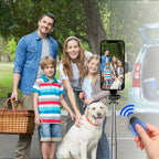 Palo Selfie Retráctil Profesional de 101.6 cm, Trípode de Suelo para Transmisiones en Vivo, con Control Remoto Inalámbrico, Rotación de 360°, Diseño Estable Anti-vibración. Ideal para Vlogs de Viajes y Exteriores para Transmisiones en Vivo. Compatible con