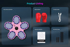 Máquina de Boxeo Musical Interactiva con Guantes, Carga USB, Material PE - Equipo de Entrenamiento en Casa y Reflejos para Adultos, Montaje en Pared, Negro
