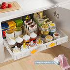 Sistema de Almacenamiento Retráctil para Cocina con Cajones Deslizantes, un Gran Estante Expandible para Artículos de Cocina, Ideal para Organizar Especias, Se Adapta a los Gabinetes Sin Taladrar, Ancho Ajustable que Rango de 31 cm a 52 cm (Disponible en