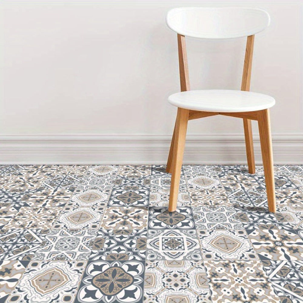 10 piezas, Pegatinas de Azulejos Impermeables para Baño, Inodoro y Sala de Estar - Antideslizantes, Autoadhesivas, Resistentes al Aceite y Fáciles de Colocar - Ideales para Crear un Suelo Elegante y Duradero