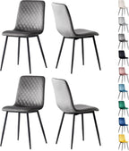 Sillas de comedor MCC Direct en conjunto de 4 piezas Hechas de terciopelo, patas de metal, sillas Lexi, sillas de diseño
