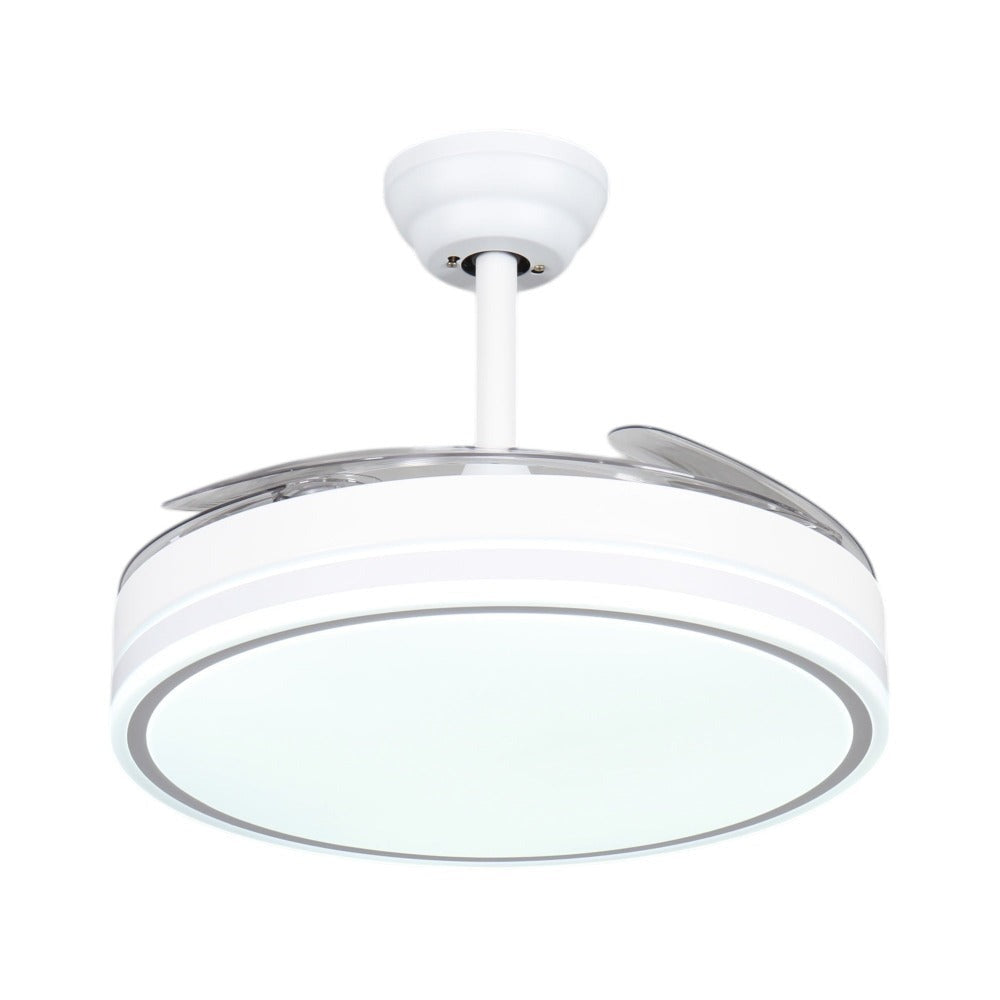 Ventilador de techo con Blanco en 3 Temperaturas de con Mando a Distancia -Motor DC Eficiente y Silencioso, 3 tonalidades, aspas desplegables retráctiles, 6 velocidades, control remoto, memoria, temporizador, silencioso y bajo consumo.