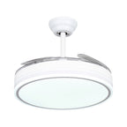 Ventilador de techo con Blanco en 3 Temperaturas de con Mando a Distancia -Motor DC Eficiente y Silencioso, 3 tonalidades, aspas desplegables retráctiles, 6 velocidades, control remoto, memoria, temporizador, silencioso y bajo consumo.