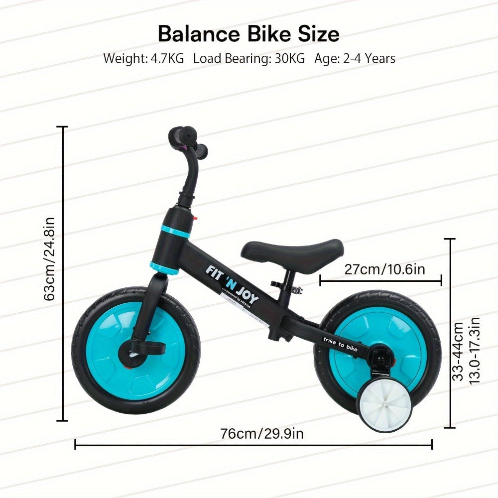 UBRAVOO Fit 'n Joy Bicicletas Infantiles, Bicicleta de Equilibrio 4 en 1 para Niños con Pedales y Estabilizadores, Bicicleta de Triciclo a Bicicleta para Niños y Niñas de 2 a 5 Años