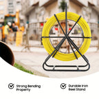 Tubo guía de cable de fibra de vidrio 6 mm x 100 m, tubo guía de cable de fibra de vidrio con soporte de acero, pasacables, tubo guía de cable, rueda guía de tubo de cable
