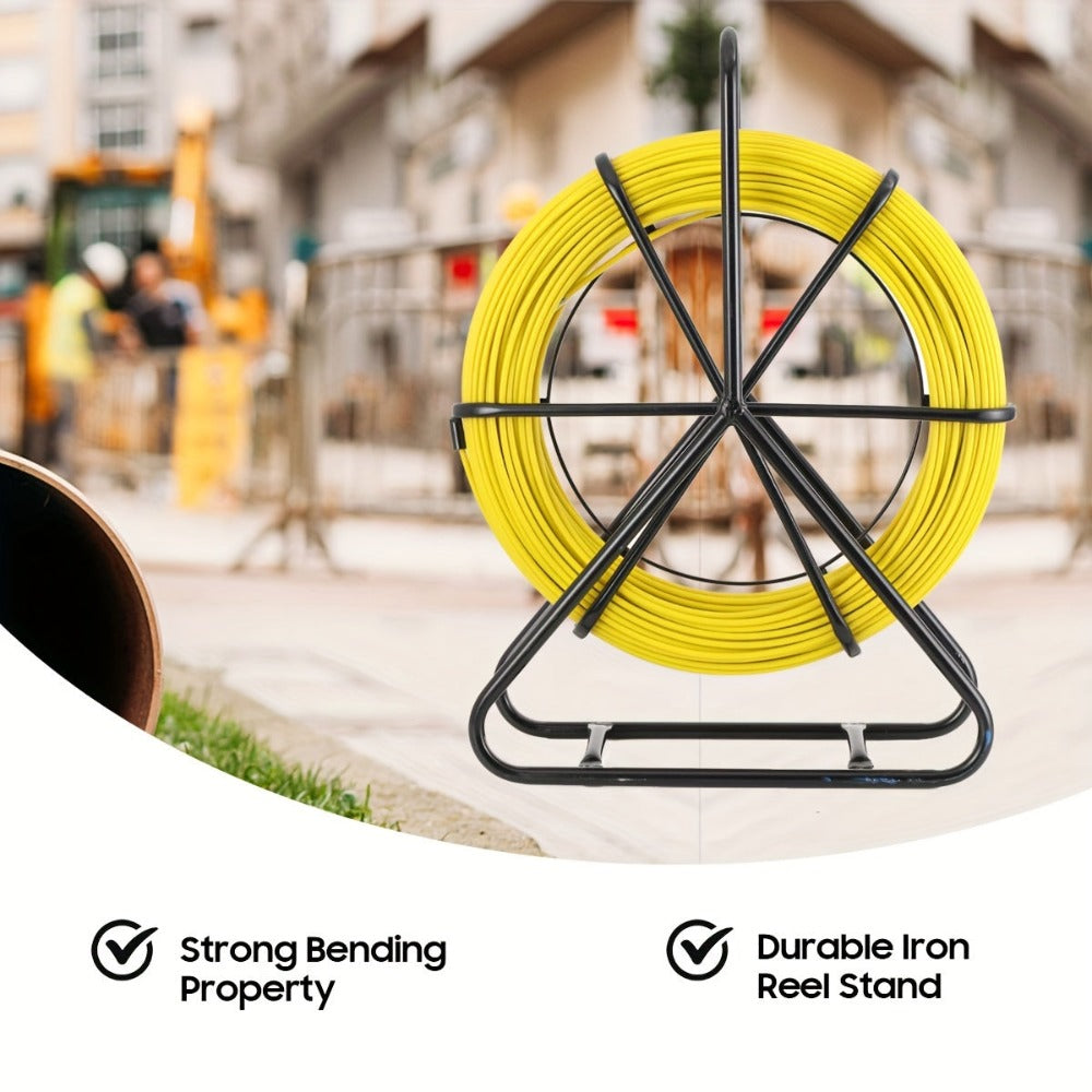 Tubo guía de cable de fibra de vidrio 6 mm x 100 m, tubo guía de cable de fibra de vidrio con soporte de acero, pasacables, tubo guía de cable, rueda guía de tubo de cable
