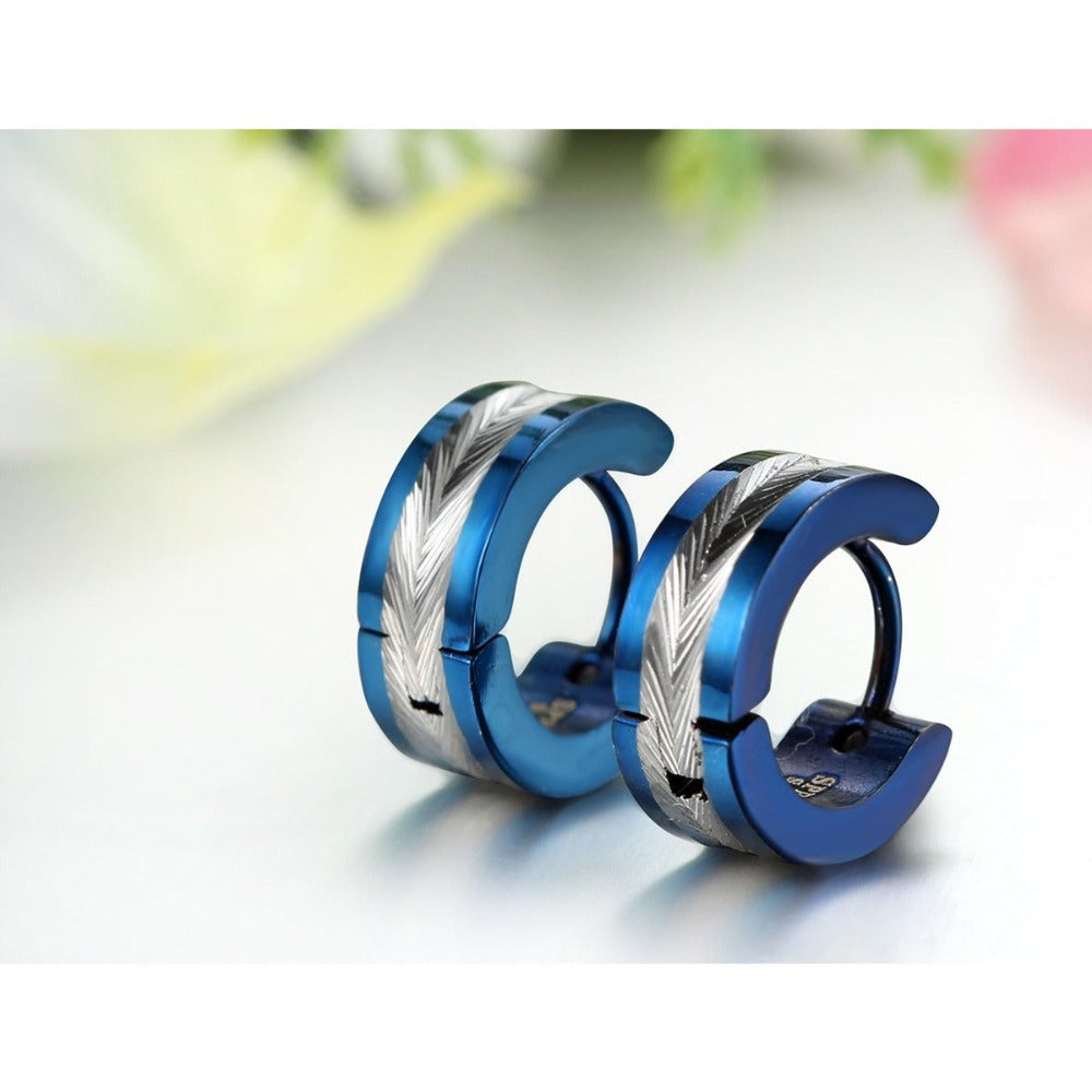 Jewelrywe Aros Pequeños Clásicos Acero Inoxidable Bicolor Aros Huggie Pendientes de Botón para Hombres y Mujeres