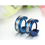 Jewelrywe Aros Pequeños Clásicos Acero Inoxidable Bicolor Aros Huggie Pendientes de Botón para Hombres y Mujeres
