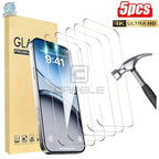 5 protectores de pantalla de vidrio templado HD blanco para Apple Serie 17, extremo brillante, dureza 9H, resistente a rayones, instalación sin burbujas, compatible con fundas de teléfono - Se adapta a 11/12/13/14/15/16/17 Pro Max, película protectora HD