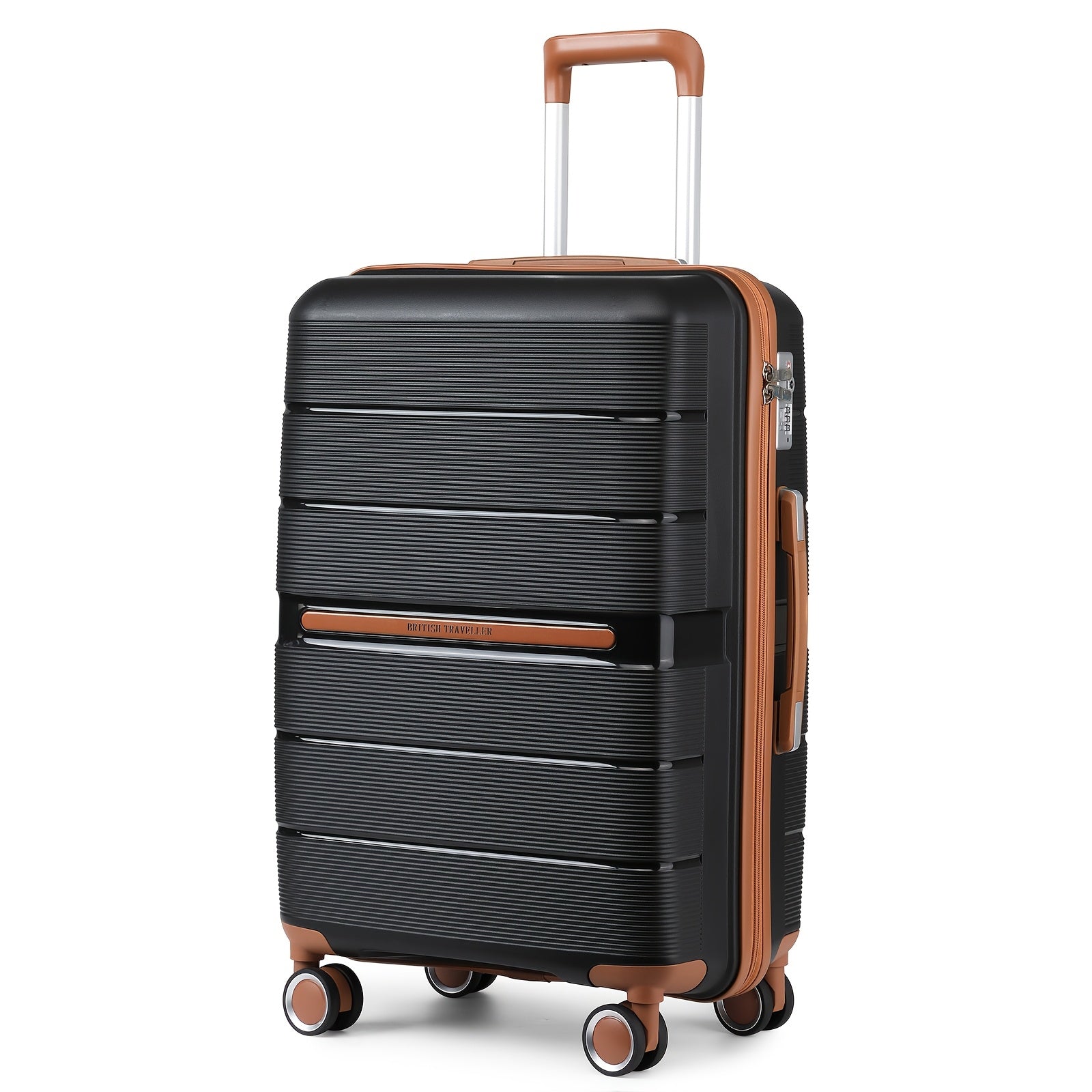 Maleta de Cabina Ligera de Polipropileno de 20/24/28 Pulgadas con Cerradura TSA, Ruedas Giratorias de 4 Ruedas, Adecuada para Viajes Aéreos y Equipaje de Avión