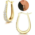 Pendientes de aro huggie de plata 925 para mujer, hipoalergénicos, dorados, listos para fiesta y para regalar, incluye caja de regalo prémium
