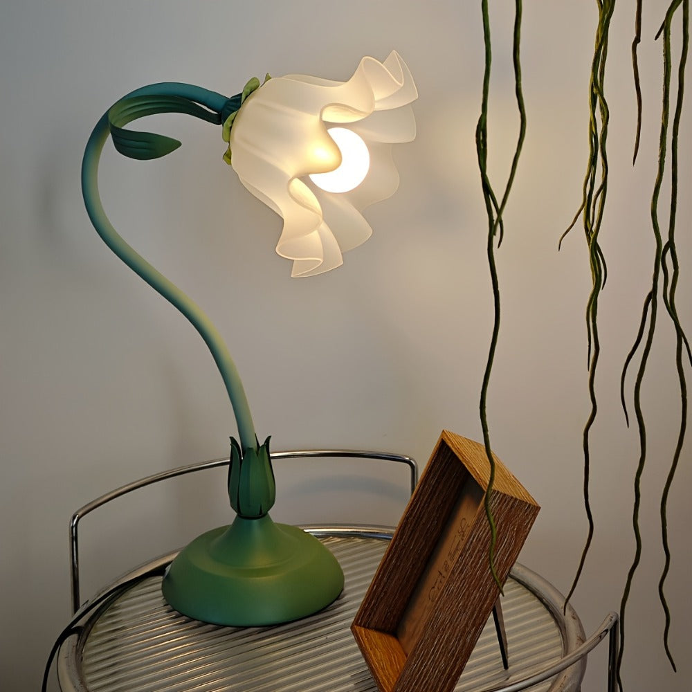 Lámpara de escritorio de oficina, lámpara de lectura LED de mesita de noche, lámpara nocturna de flores de jardín, modo de tres colores, bonita lámpara decorativa de mesita de noche, lámpara de escritorio para iluminación de sala de estar y dormitorio, de