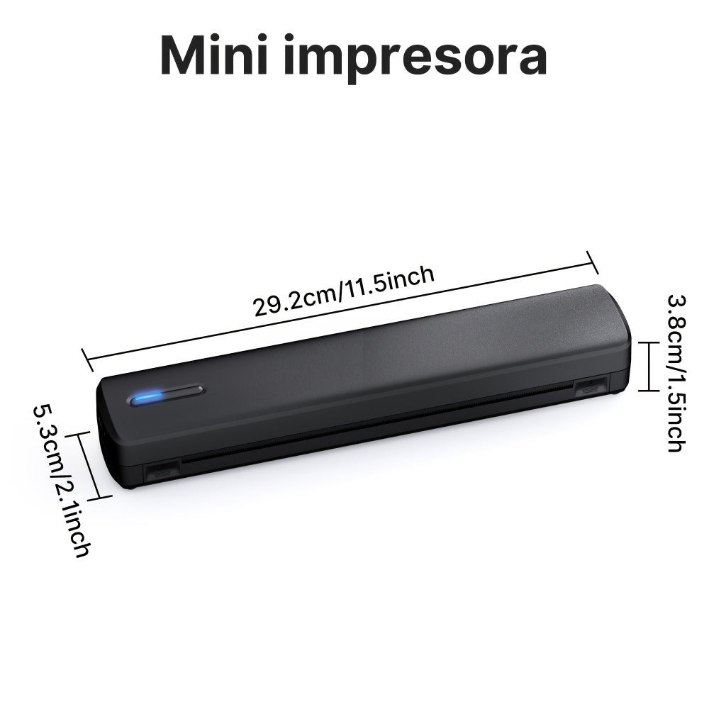 Impresora portátil sin tinta D810B, impresora inalámbrica de viaje, máquina térmica para tatuajes, compatible con papel térmico A4 y carta estadounidense, compatible con teléfonos móviles y portátiles, adecuada para negocios, viajes, oficina y hogar