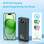 Batería externa | Banco de energía de 50000 mAh, cargador portátil de gran capacidad con carga rápida de 66 W, USB-C/USB-A, compatible con iOS y