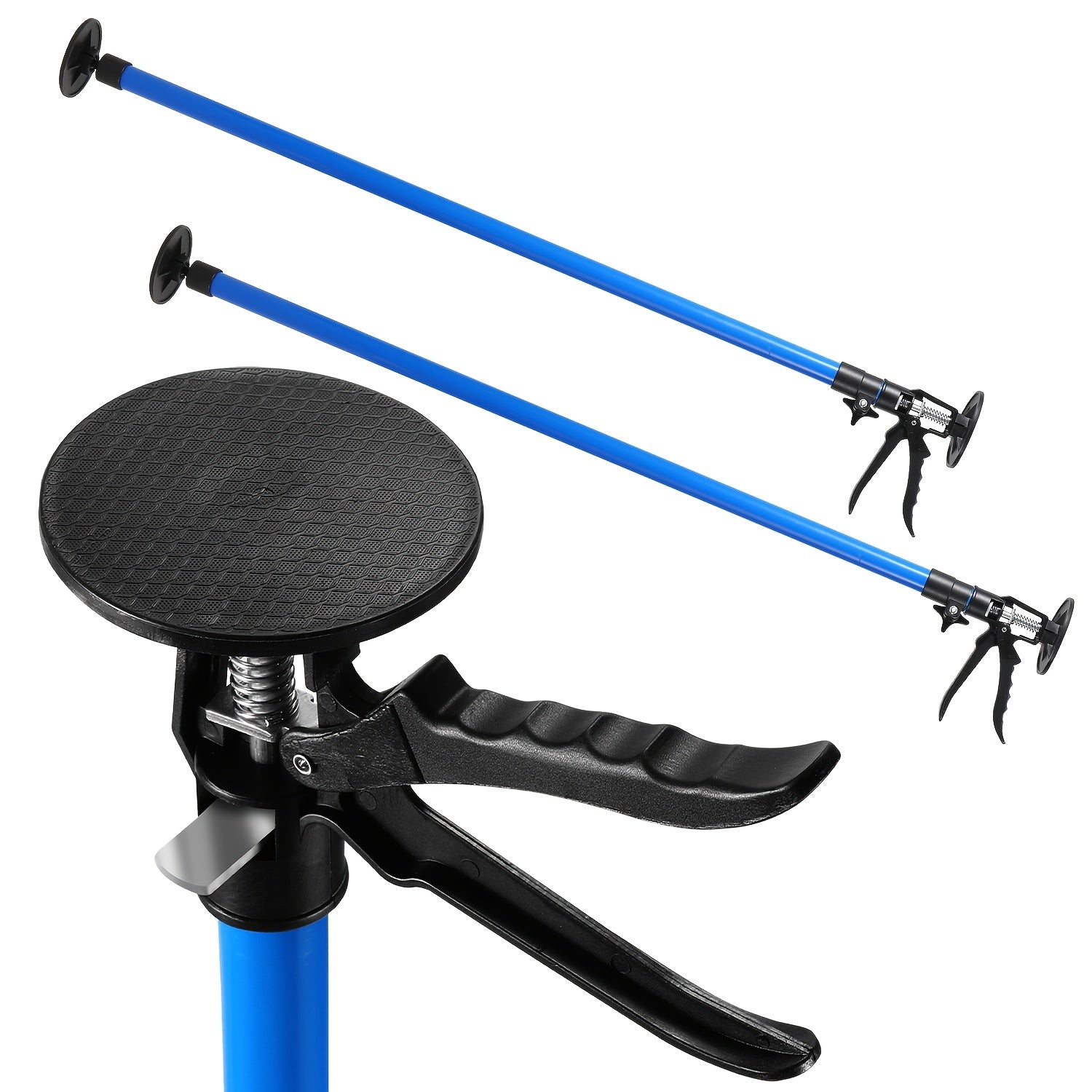 Paquete de 2, Soporte de techo de acero, Altura de soporte ajustable de 115-290 cm, Capacidad de carga de 50 kg, Ángulo de soporte telescópico de hasta 45 grados, Soporte de montaje, Soporte de una mano adecuado para paredes y techos