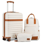 3 piezas de Conjunto de Maleta Trolley Equipaje de Mano Maleta de Viaje Maleta de Viaje de Caja Dura ABS + PC con 4 Ruedas Candado TSA Conjunto de Maleta Incluye 1 Mochila de Viaje y 1 Bolsa de Aseo Regreso a la Escuela Regalo de Vacaciones