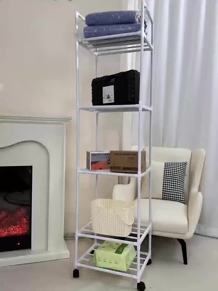 Estante de Almacenamiento Rodante de 5/6 Niveles - Organizador Multicapa de 167.64 cm - Ahorro de Espacio, Estante Ajustable y Multifuncional, Adecuado para Cocina, Baño, Sala de Estar, Oficina y Estudio, Solución de Almacenamiento Perfecta, Estante de Pi