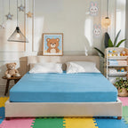 1 Sábana Ajustable de Bambú y Algodón, Sábana Ajustable para Niños, Cubre Colchón Suave, Sábana Transpirable para Todas las Estaciones, Ropa de Cama Lavable a Máquina para Dormitorio, Habitación de Invitados y Escuela, Color Aleatorio