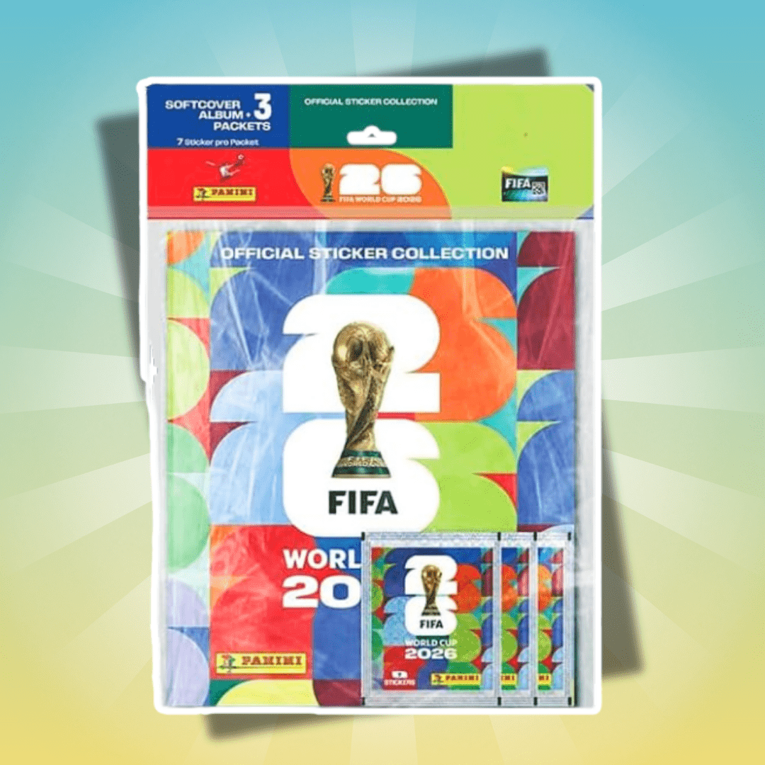 Set de inicio Panini Copa Mundial de la FIFA 2026 – Álbum de coleccionista de tapa blanda con 3 paquetes de pegatinas